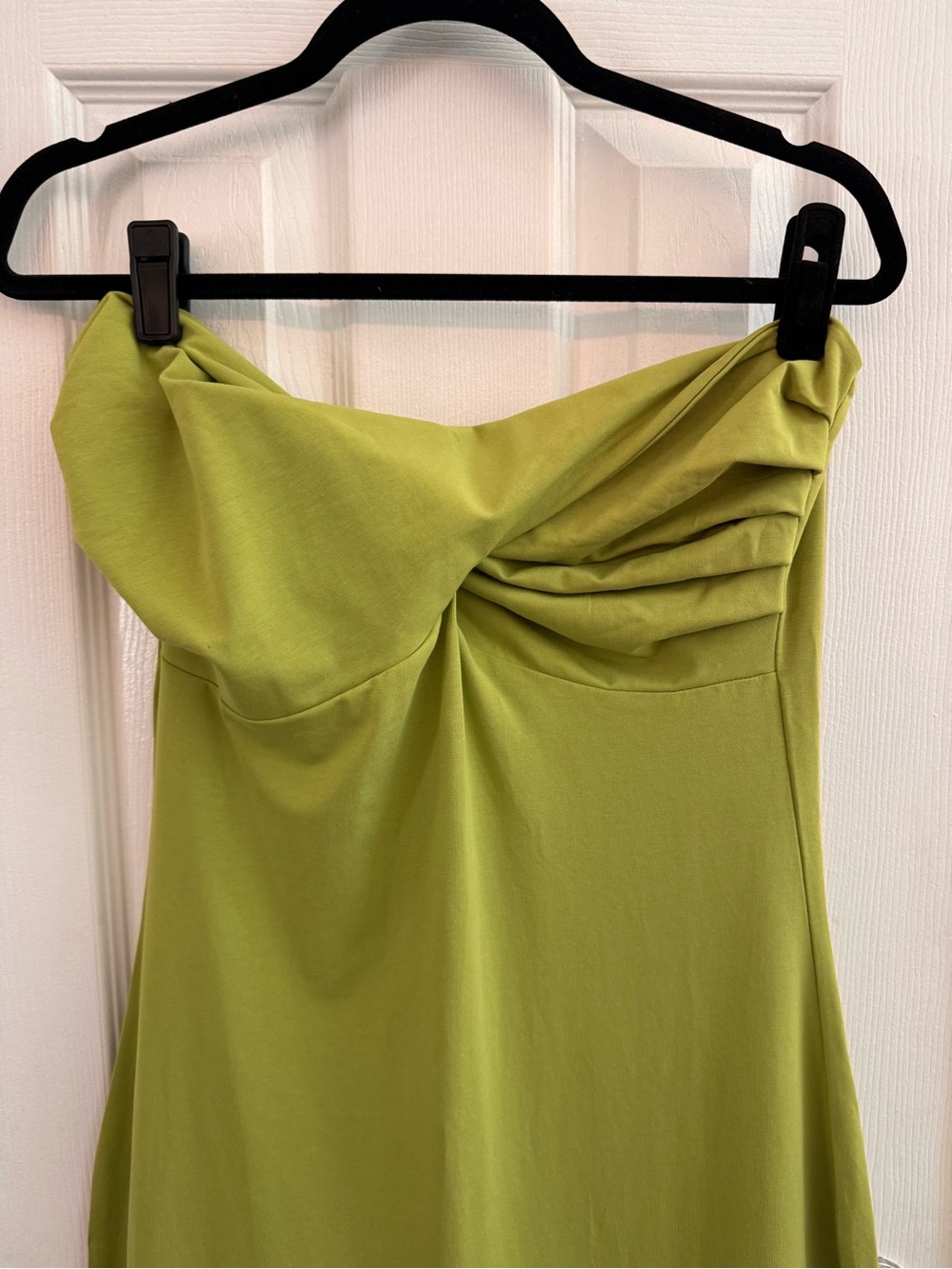 ASOS Twist Bodice Bandeau Bodycon Strapless Midi/Maxi Dress Sz 10 Lime Green NWT - Picture 5 of 9